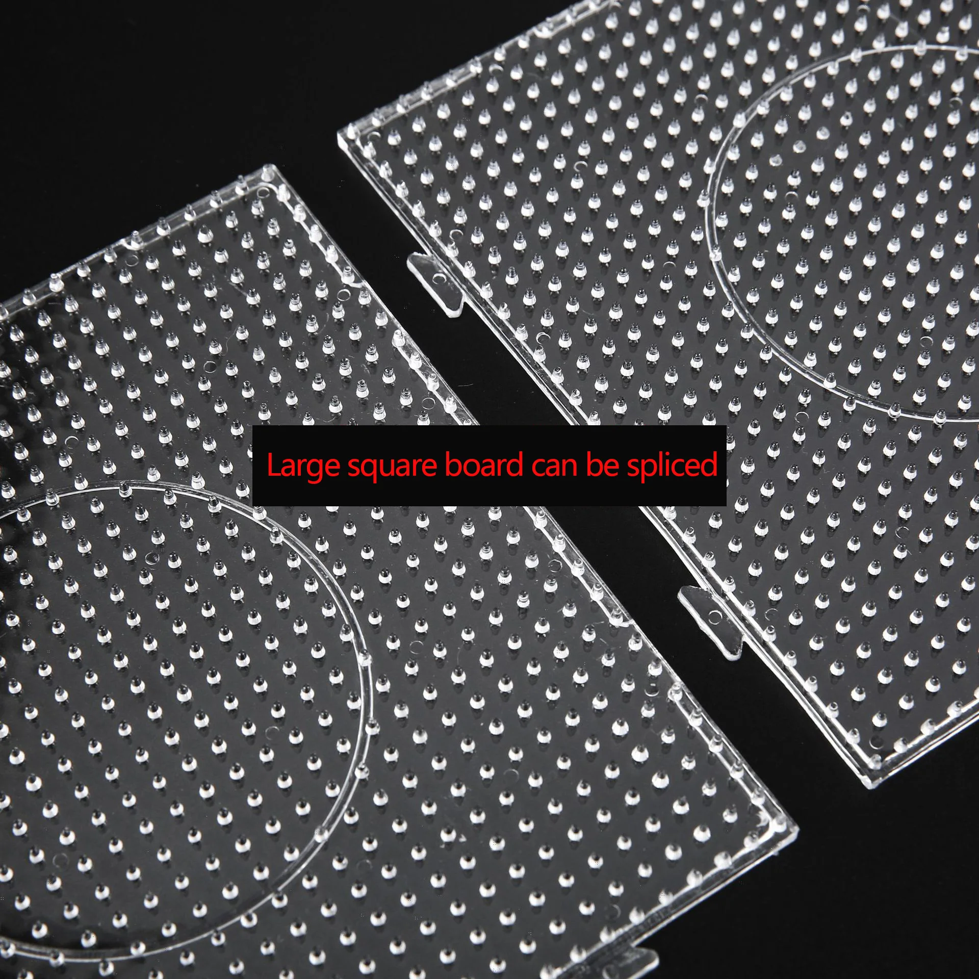 4pcs 2.6 /5mm Practical PE Clear Square Large Pegboards Board Puzzle Beads Template For Hama Beads Fuse Beads