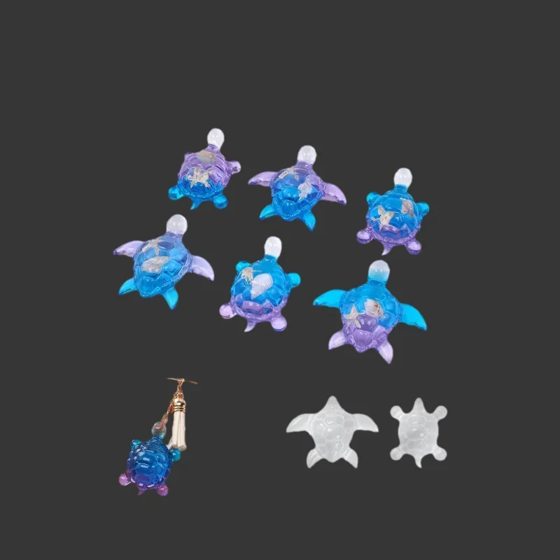 لطيف السلاحف البحرية المفاتيح DIY المحيط موضوع قالب من السيليكون للحرف اليدوية راتنجات الايبوكسي رائعتين السلاحف سحر الحرفية DIY المشروع