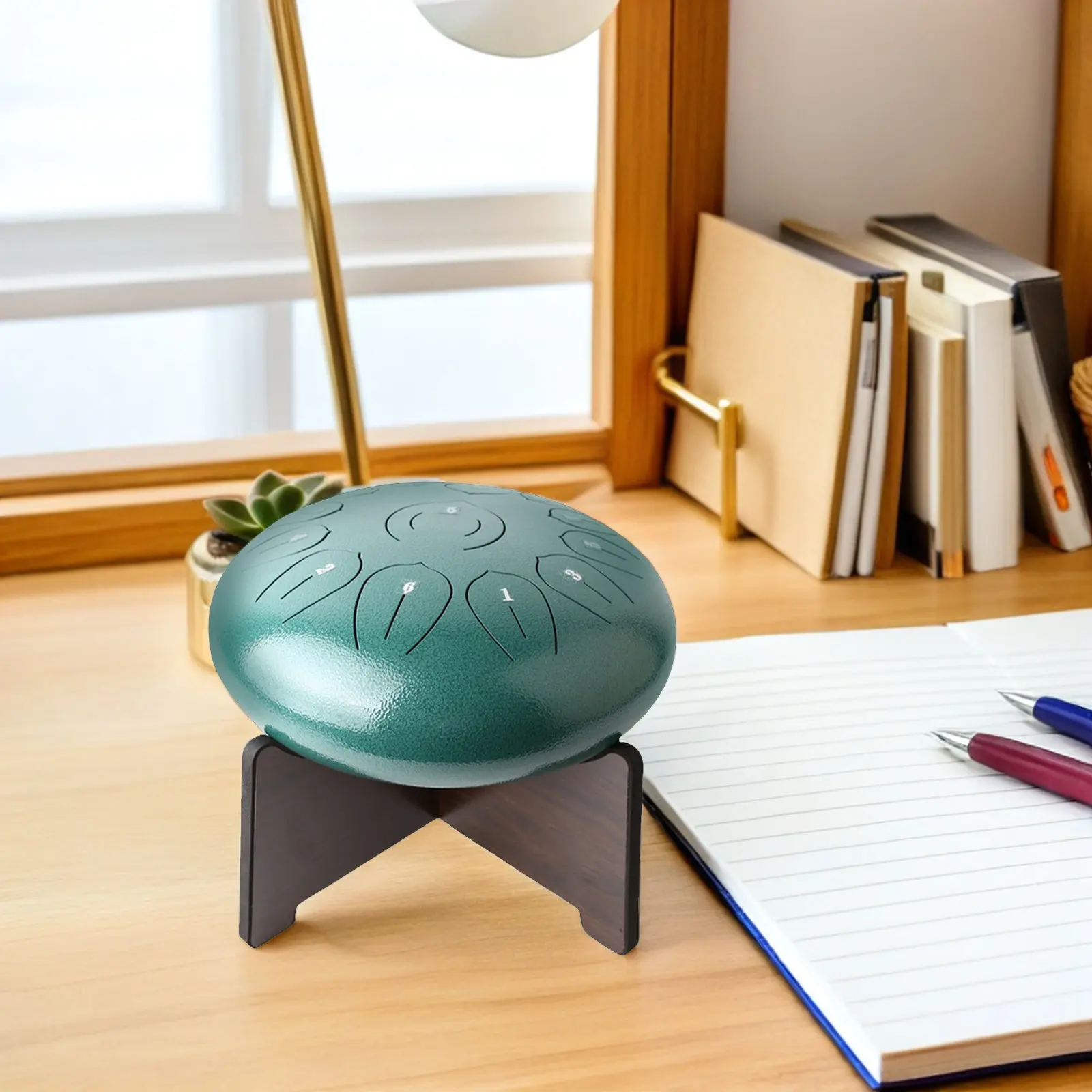Steel Tongue Drum Stand Wooden Holder Stable Detachable Display Rack Easy Assembly Storage Bracket
