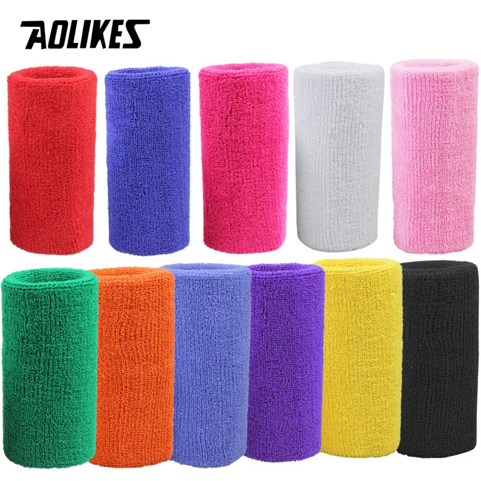 AOLIKES 1PCS Wrist Brace Support Wrap Tennis Wristband Sport Sweatband for Gym Basketball Volleyball Hand Sweat Band Polsband