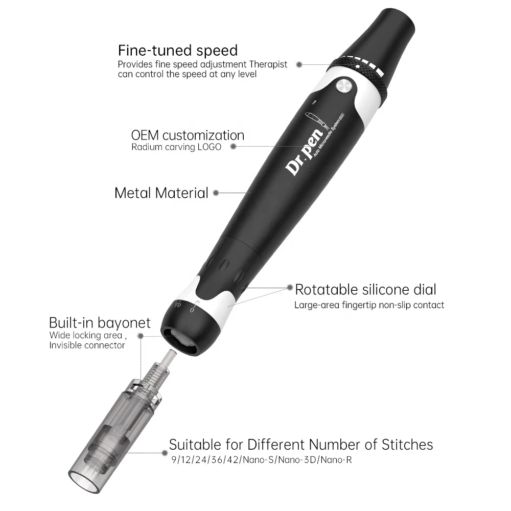 Genuine/Original Dr.Pen A7 Metal Shell Micro Needle Dermapen Microneedling macchina di bellezza per la cura della pelle con velocità di rotazione