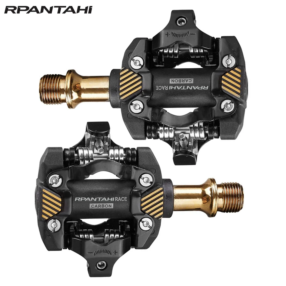 Rpantahi MTB Lock Pedals Mountain Bike Automatic Pedalen Clip Bicycle Paddle Cleats Footrest Self-locking Bearings for Spd Parts