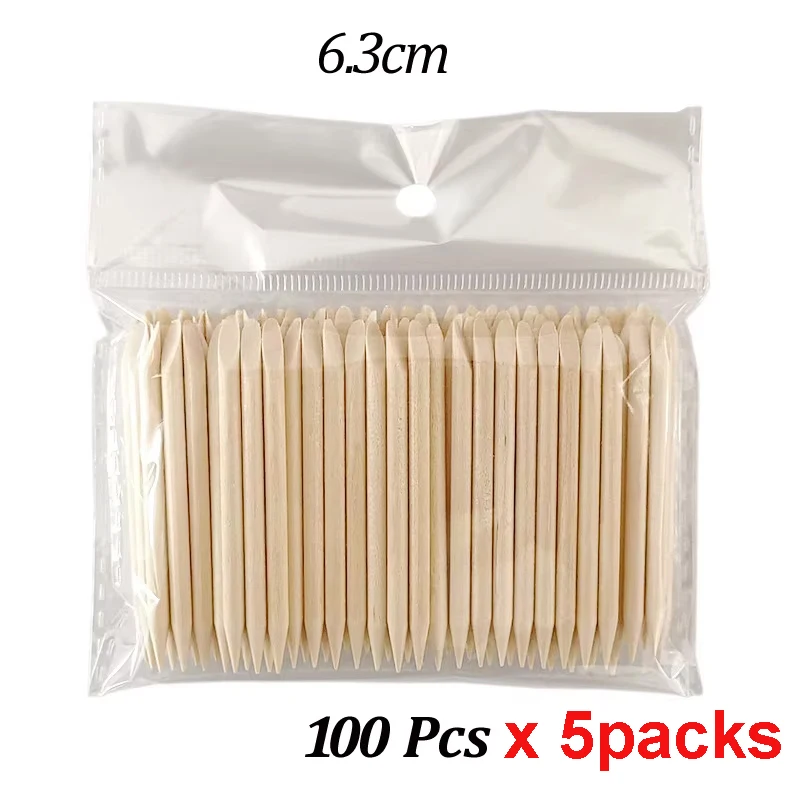 100Pcs/500Pcs Holz Häutchen Pusher Sticks 63/75/95/105/127/150/178MM Für Gel Polnisch Entfernen Sauber Pediküre DIY Design Punktierung Werkzeug