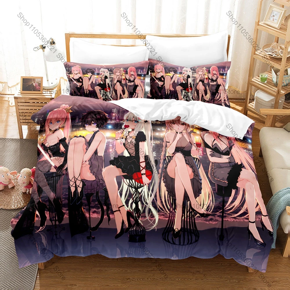 Karas Anime Bedding Set 1 Duvet Cover + 2 Pillowcases Dark Demon Samurai Urban Fantasy Bedroom Decor