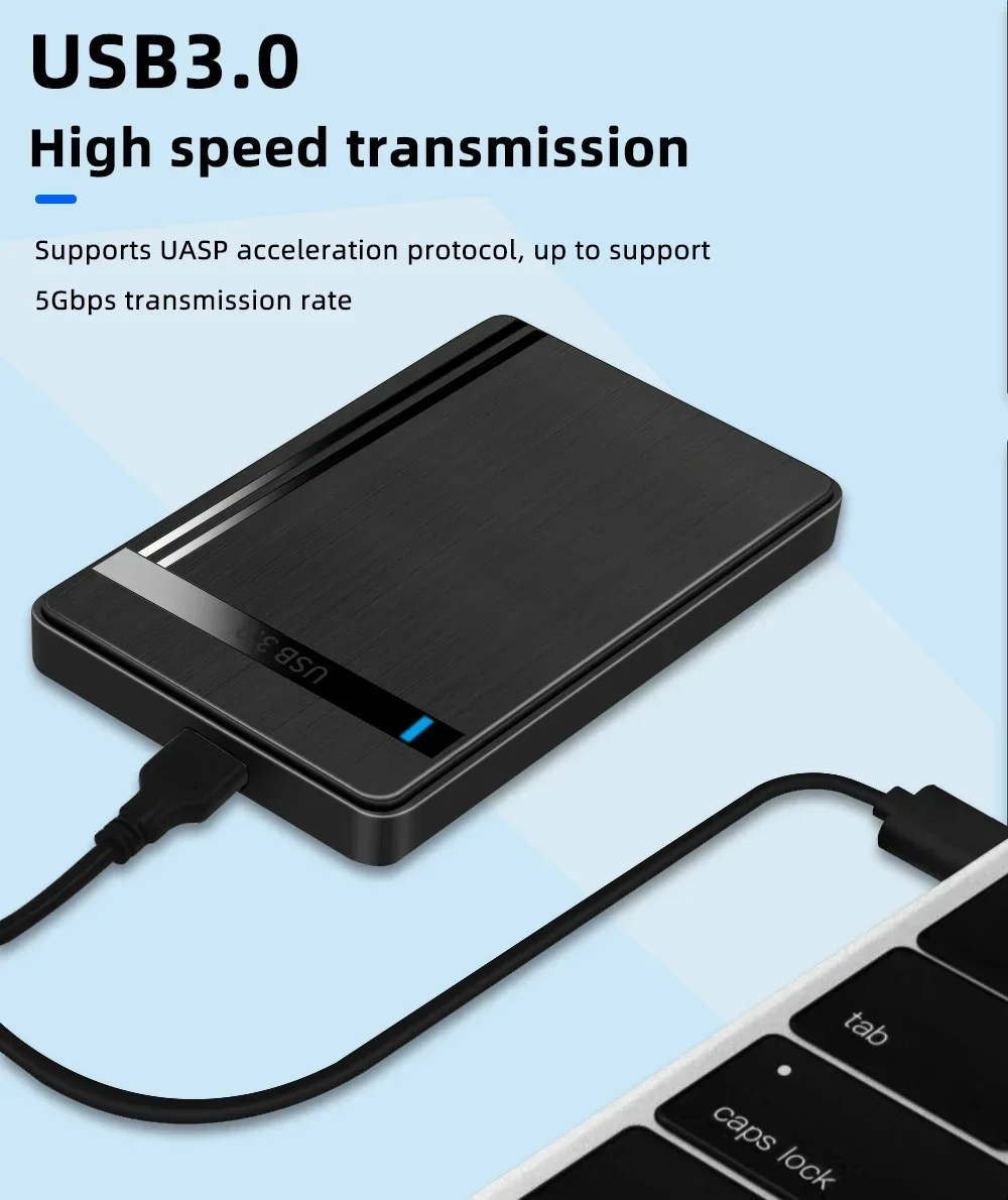 External HDD Case Hard Drive Box USB 3.0 2.5 Inch SATA 3.0 Mobile HDD Enclosure Support UASP for PC Laptop