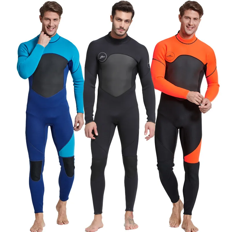 

3mm Full Body Men Wetsuit Neoprene Long Sleeve Back Zip Warm Diving Surf Snorkel Suit Adult Water Sports Swimwear S~3XL