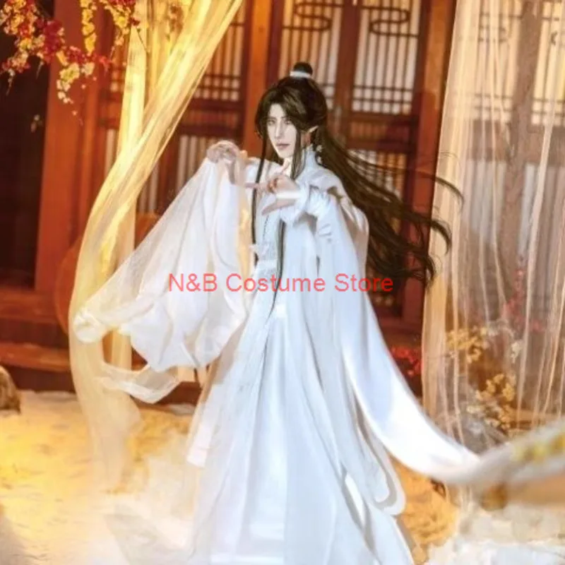 Ancient Style Tian Guan Ci Fu Xie Lian White Costume Ancient Performance Costume Heaven Official's Blessing