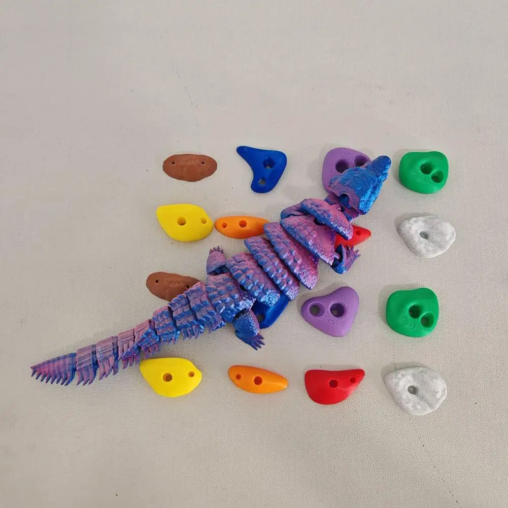 Bearded Dragon Climbing Accessories 16pcs Hamster Climbing Wall Toys Colorful Plastic Rock Holds Traceless for Dwarf