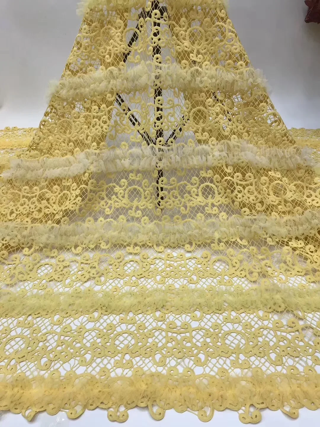 

5 Yards White African Dry Lace Fabric High Quality Lace Swiss Voile Lace Switzerland Nigerian Cotton Lace For Wedding Party