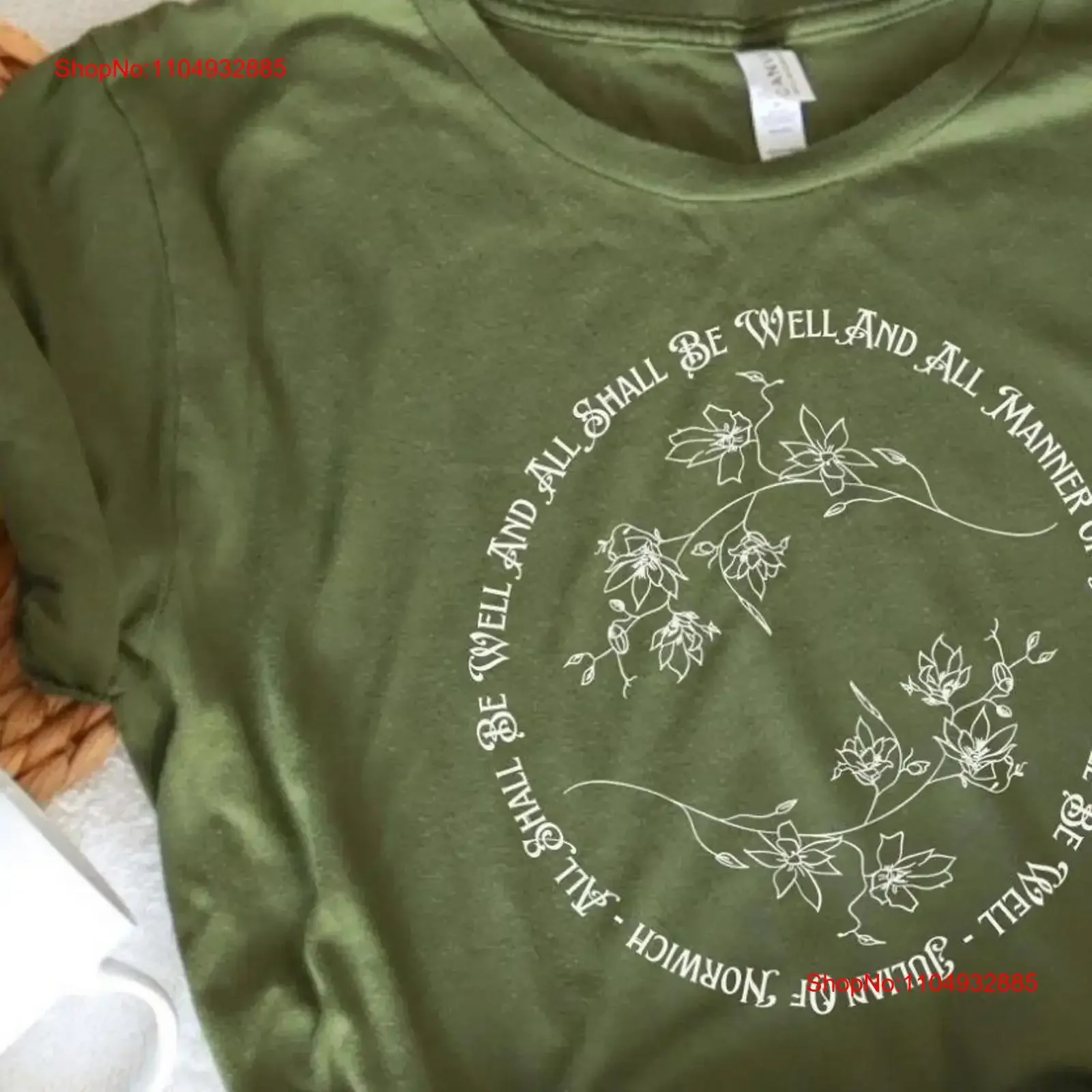 كل شيء يجب أن يكون جيدًا للتأمل تي شيرت للتنفس واليوجا والمعيشة البطيء جوليان أوف نورويتش والتاليسمان الروحي العتيق المغسول #1