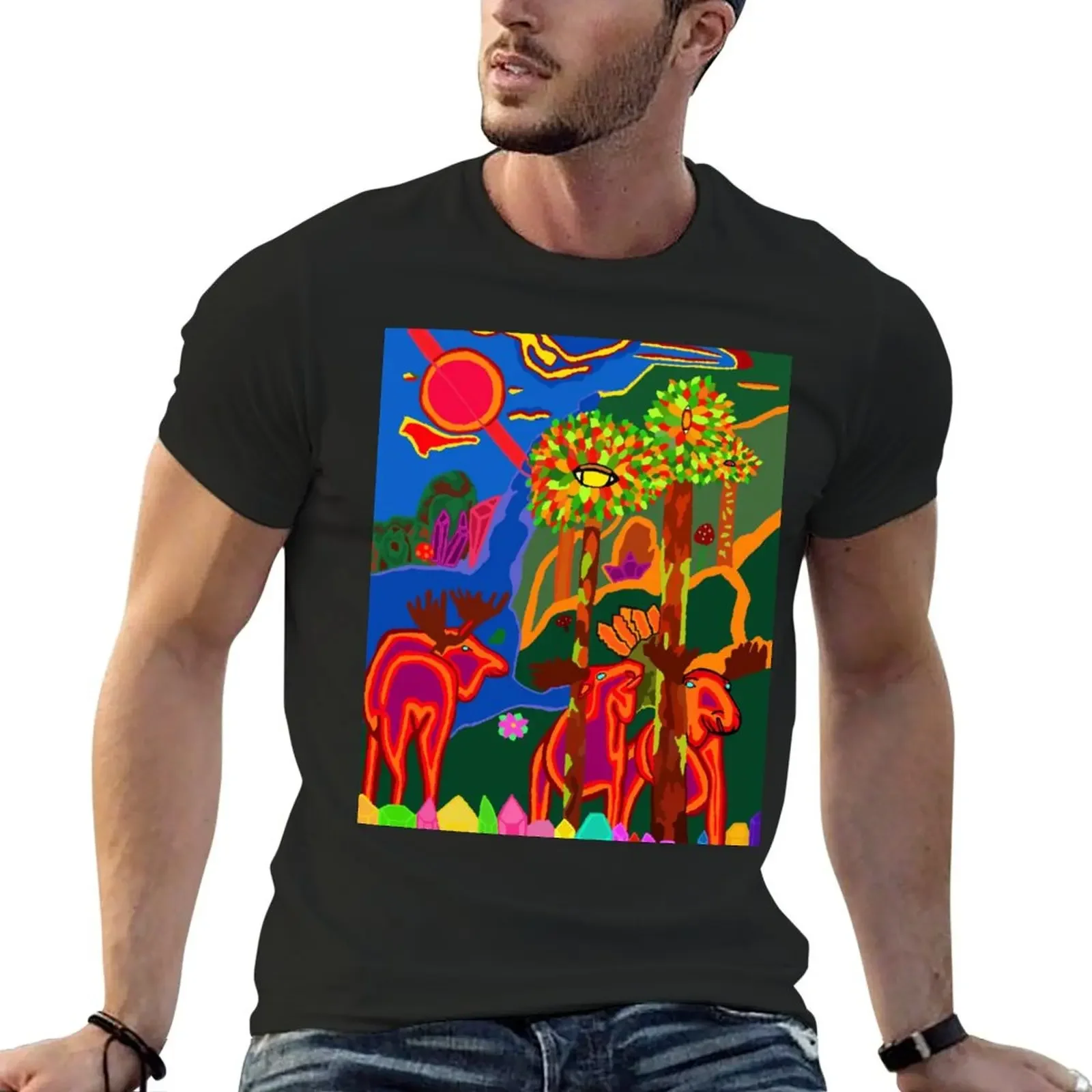 

Moose Magic in Paradise T-Shirt anime t shirts vintage t shirts designer t shirt men