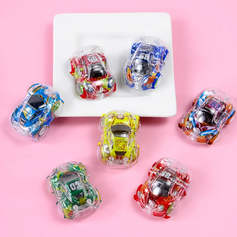 10Pcs Mini Transparent Pull Back Car Toys Kids Birthday Party Favors Giveaway Pinata Filler Carnival Classroom Prize Gifts Pack