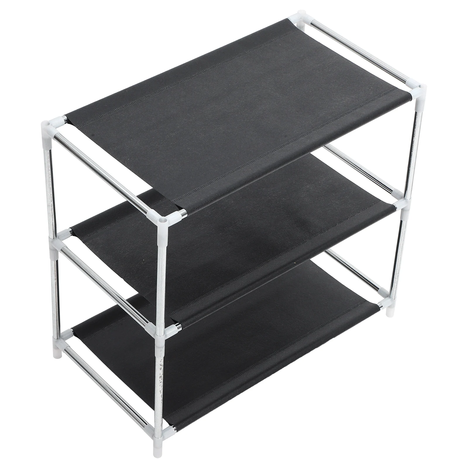 

4 Layers Dust-proof Shoe Rack Black Multi-layer Organizer for Entryway Compact Space-saving Storage Holder Shoe Shelf