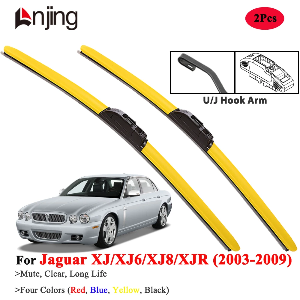 

LNJING Colorful Wiper Blades For Jaguar XJ XJR XJ6 XJ8 Vanden Plas X350 X356 X358 2003-2009