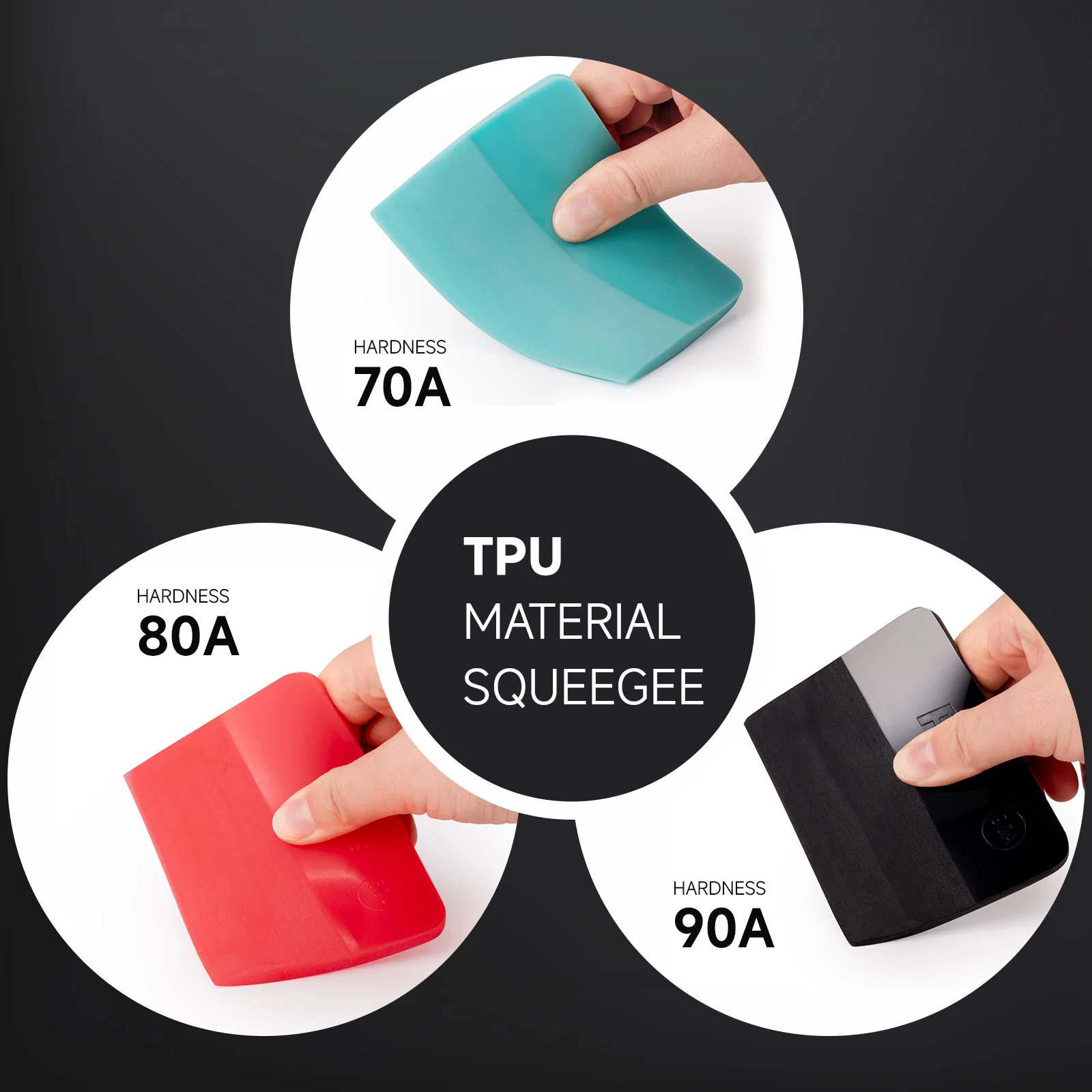 FOSHIO PPF Film Installing TPU Soft Rubber Squeegee Water Wiper Cleaning Scraper Car Washing House Window Glass Tinting Tools