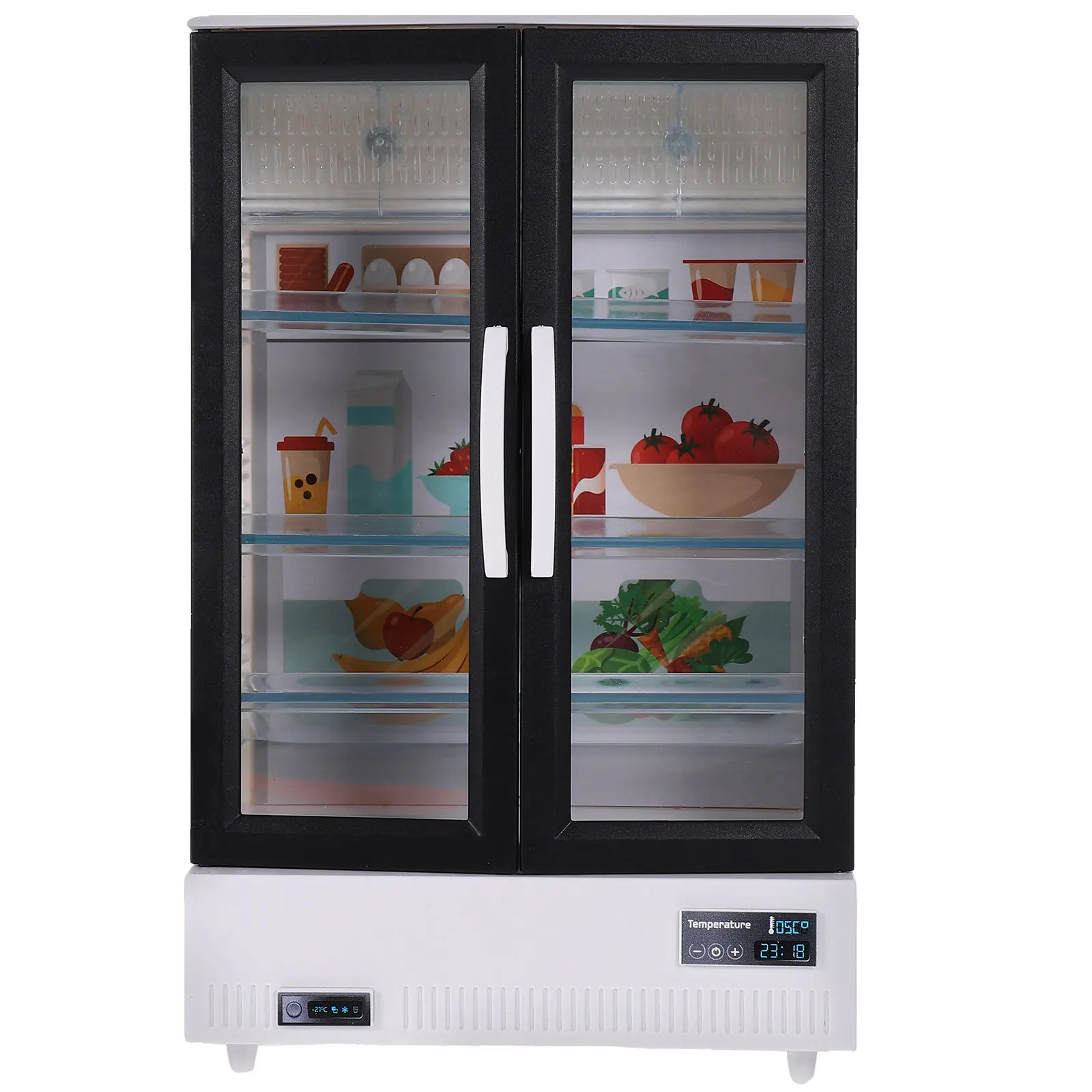 

Miniature Refrigerator for Dollhouse Decor 1:12 Scale Realistic Working Mini Fridge with LED Light Vintage Style Kitchen