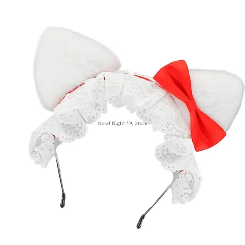 Elastyczne opaski na głowę o dużej gęstości z uroczymi kokardkami i uszami zwierząt dla dzieci na Halloween i sesje zdjęciowe