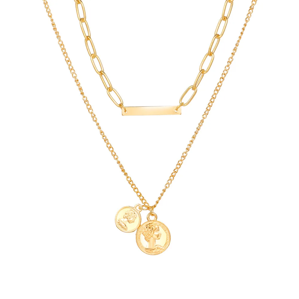 مجموعة مجوهرات الأزياء النسائية عبر الحدود - مجموعة قلادة وسوار وخاتم وأقراط مطلية بالذهب