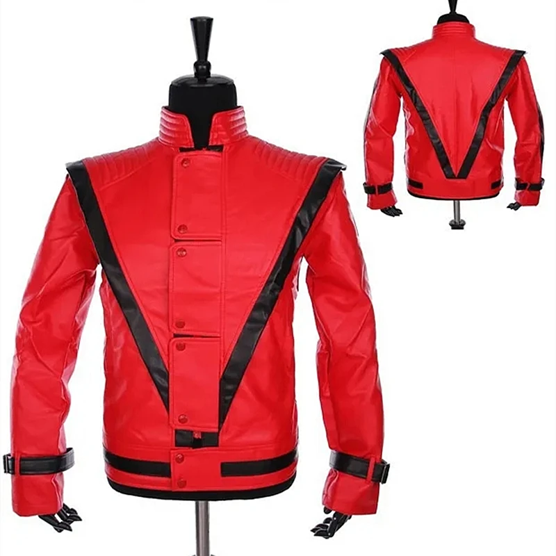 

Michael Scary Night Red Leather Jacket Best Halloween Costume Christmas Gift