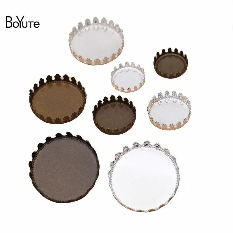 

BoYuTe (50 Pieces/Lot) 12-15-20-25MM Round Cabochon Base Tray Bezel Diy Handmade Jewelry Blanks Accessories