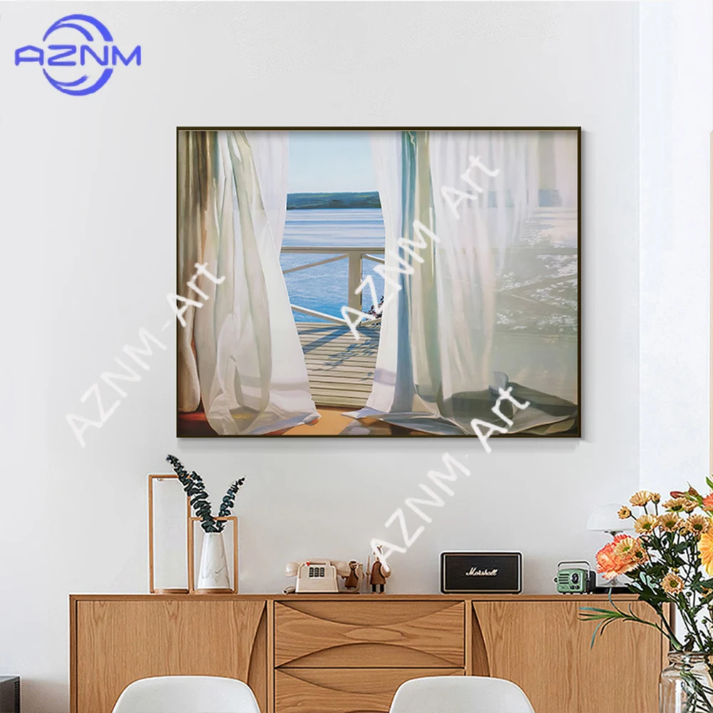 Green Landscapes Windows Wall Art Poster Nature Europe Style Mural Modern Home Decor Canvas Pictures Prints Living Room Decorate - view 5