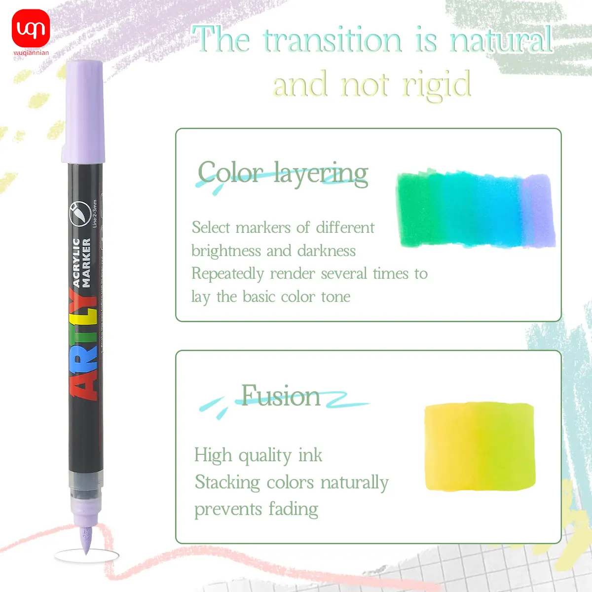 Picture 7: WQN-160 Colored Liquid Acrylic Markers Set, Writing and Creative Drawing Pens,Suitable for Stones,Cups,Ceramics,Glass Materials