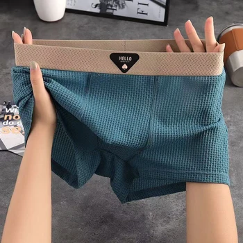 4pcs Boxer Shorts Men's Ice Silk Underwear Cool Thin Underpants Breathable Sexy Panties U Convex Lingerie Plus Size L-6XL 4 4pcs Boxer Shorts Men's Ice Silk Underwear Cool Thin Underpants Breathable Sexy Panties U Convex Lingerie Plus Size L-6XL 4
