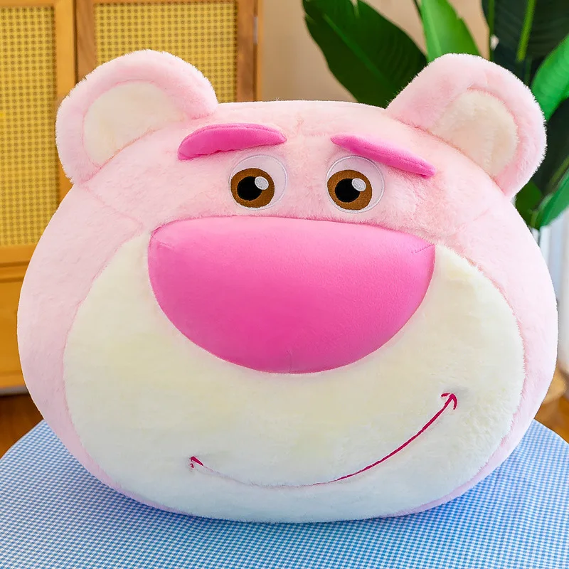 Disney-muñeco de peluche de oso de fresa rosa Kawaii, almohada suave para dormir, juguete bonito para niños, regalo de cumpleaños y Navidad para niñas