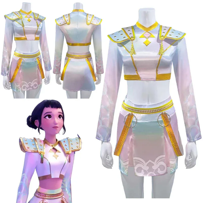 

Zoey Demon Hunter "KPop cosplay costume girl group Gloden stage dance costume girl adult fantasy costume Halloween costume