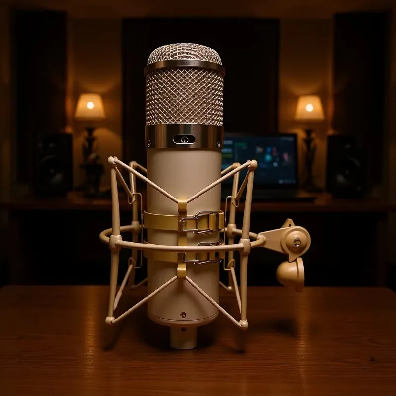 Large diaphragm condenser microphone Recording microphone Live microphone gold-plated condenser microphone Live equipment