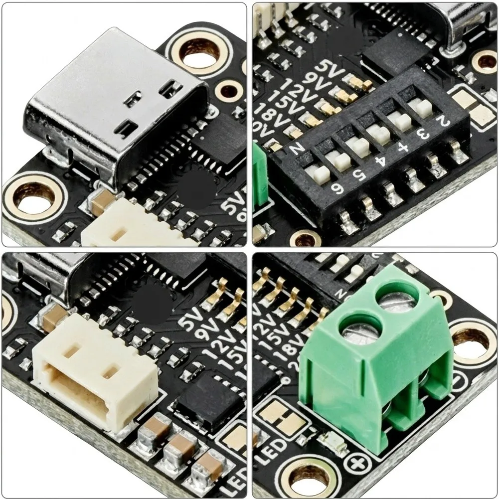 HUSB238 For PD Trigger Module DIP Switch Version For STEMMA QT For Qwiic USB Power Delivery Emulation Testing Development Board