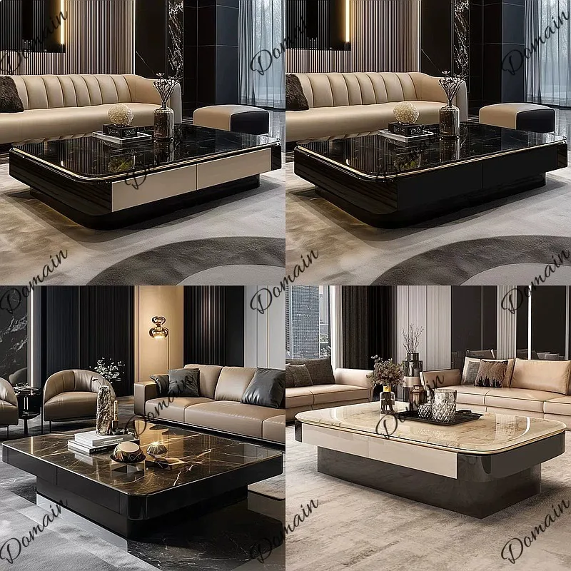 Luxury Modern Large Marble Coffee Table for Living Room 1.5m High-End Villa Center Table