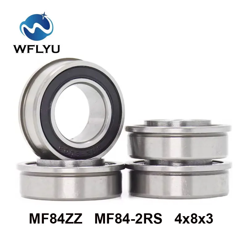 

WFLYU 10Pcs MF84ZZ 4x8x3 mm ABEC-7 Flange Bearings Deep Groove Ball Bearing High Quality MF84