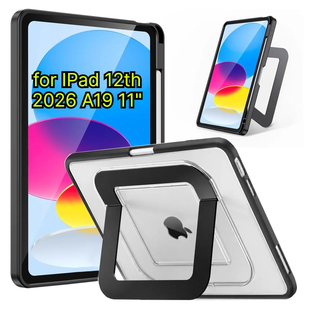 Multi-Angle Metal Kickstand Case for IPad A19 12th A16 11th Air 11 10 10th 9 Mini 8 7 6 5 4 Gen 10.2 10.9 8.3inch Pen Slot Cover