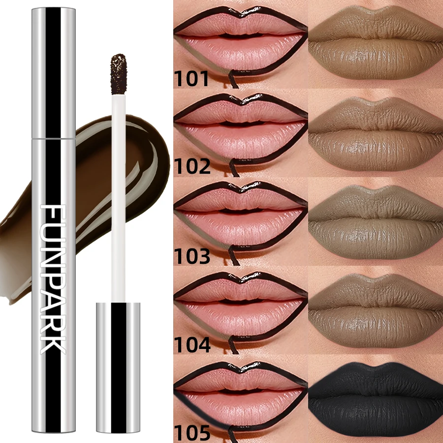 5 kleuren Langdurige Lip Inkten Koreaanse Matte Lip Tint Peel Off Tick voor Lippen Stok Vloeibare Lipstick Waterdichte Make-Up Bruine Lip