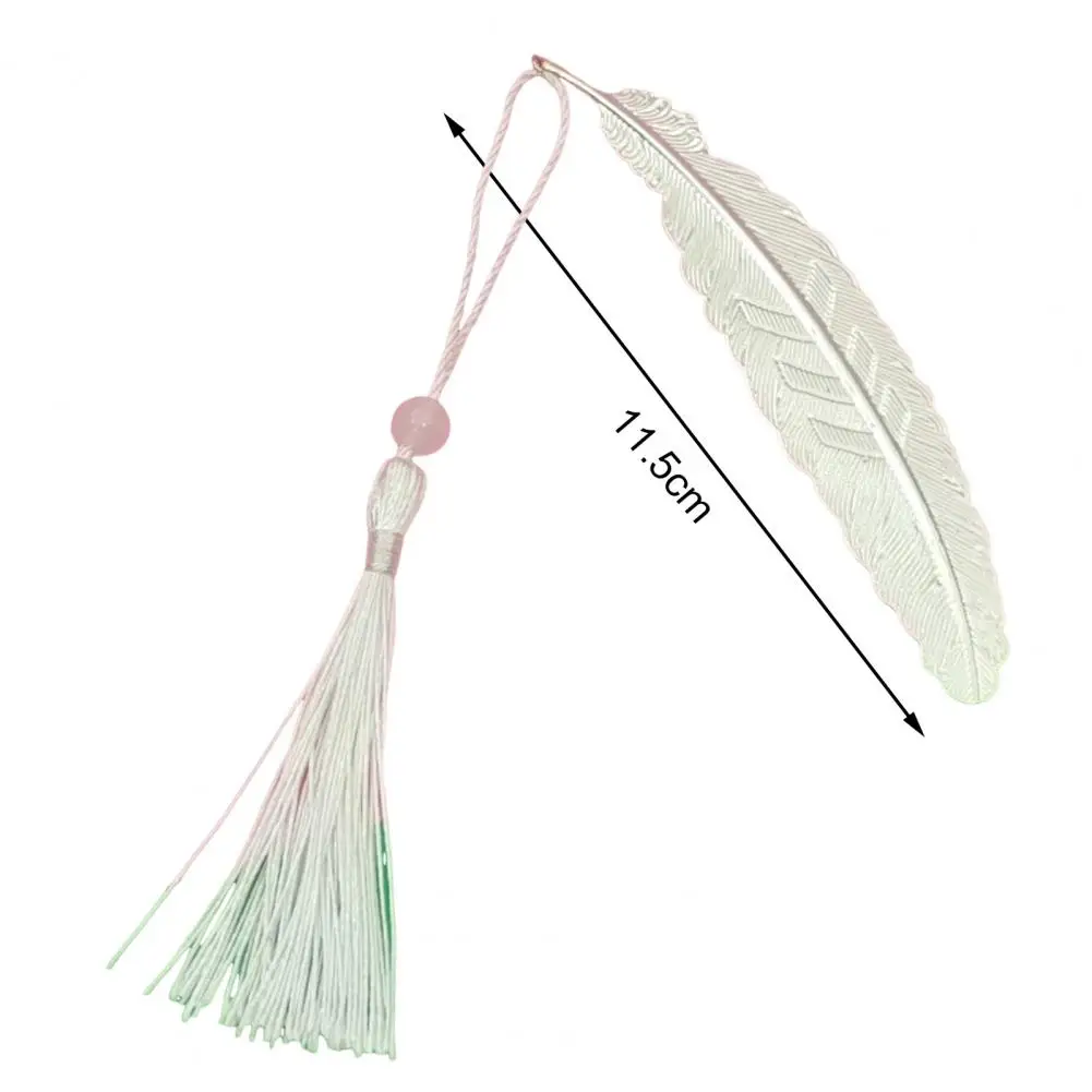 علامة مرجعية من الريش المعدني مع شرابة ، على الطراز الصيني ، سبيكة أنيقة ، علامة كتاب زخرفية للطلاب ، طالب فريد