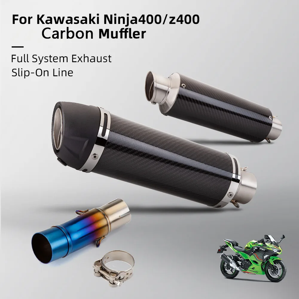 

For Kawasaki Ninja250 Z250 NINJA400 Z400 Ninja500 Z500 2017-2025 Slip on Line Exhaust Modify Motorcycle Middle Pipe Leo Muffler