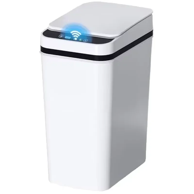 for Creative Household Waste Storage Box with Foot Pedal Cover and Sensor Smart Trash Can Plastic 12L Capacity Environmentally