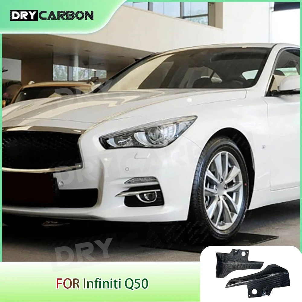 

Carbon Fiber Front Bumper Splitters Lips for Infiniti Q50 Sport 2014 2015 2016 2017 Rear Splitters Lip Flaps Fender Trim PP