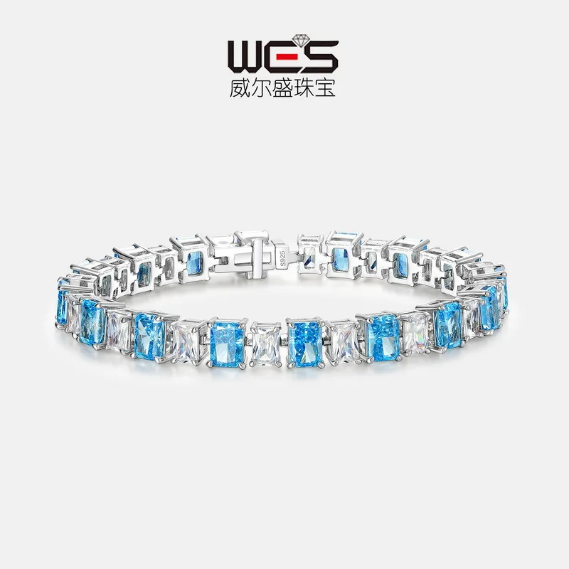 18K Gold Ice Flower Cut High Carbon Diamond PT950 Platinum Bracelet Light Luxury Ins Niche Design Girlfriend Gift