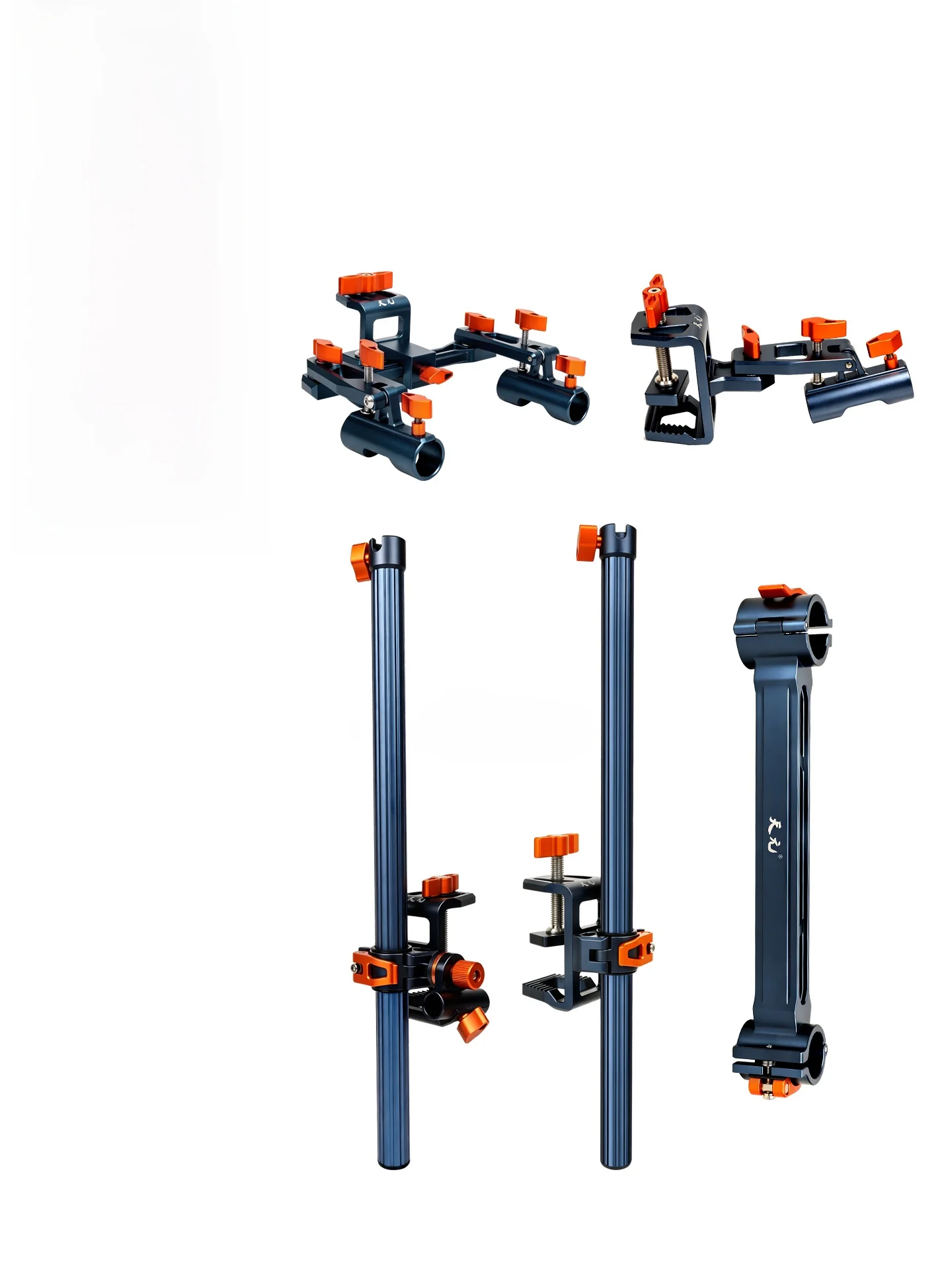 tian-yuan-fishing-platform-accessories-double-cannon-tower-umbrella-stand-alloy-fishing-platform-parts-universal-bait-box-stand