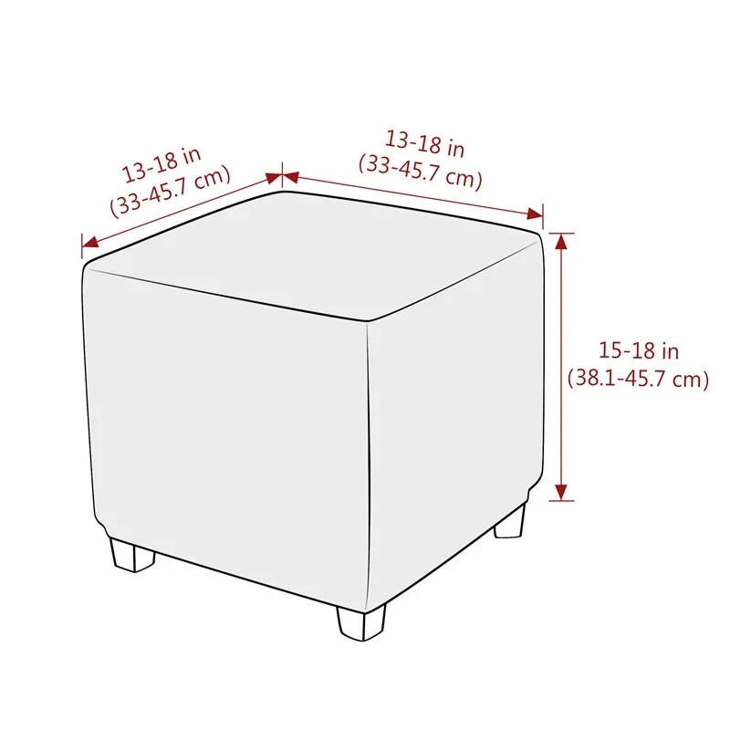 1PC Square Ottoman Cover Jacquard Storage Footstool Covers Living Room Stretch Sofa Stool Slipcover Furniture Dust Cover