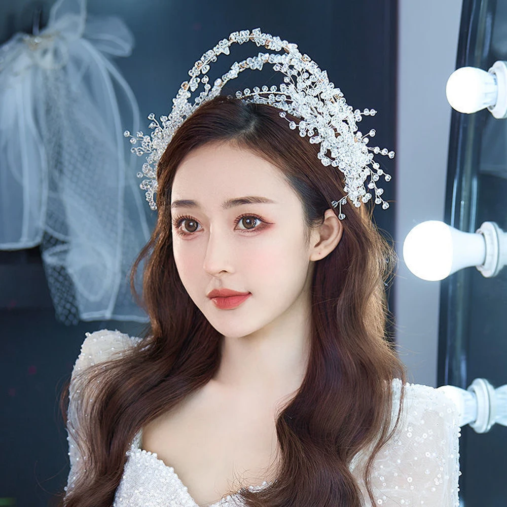 Elegant Bridal Crystal Headband Wedding Hair Accessories For Bride Woman Rhinestone Luxury Prom Headwear Fairy 2023 New Design