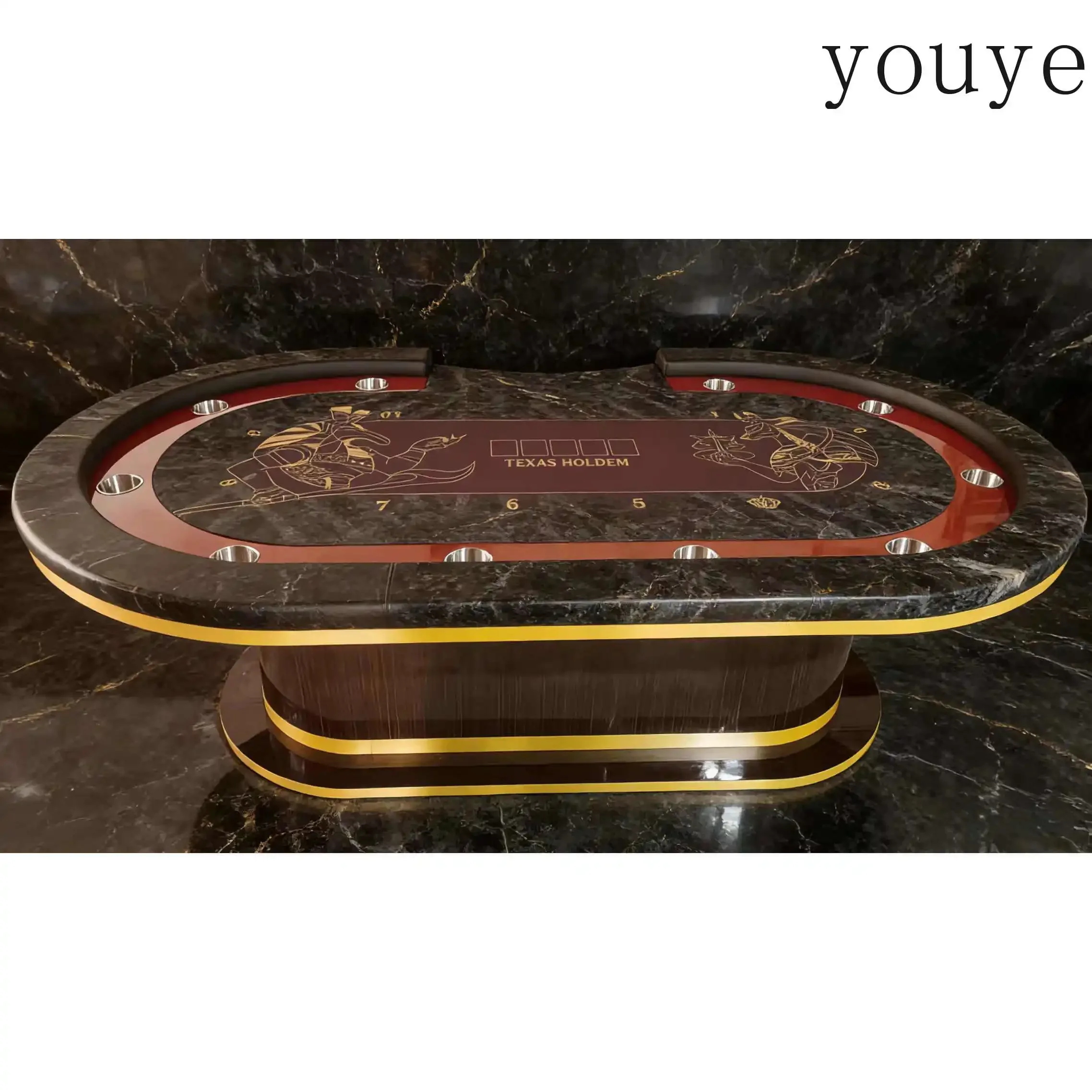 X32 Commercial Grade 10-person Texas Poker Table, Club-specific Reinforced Steel Frame Chess And Card Entertainment Professional