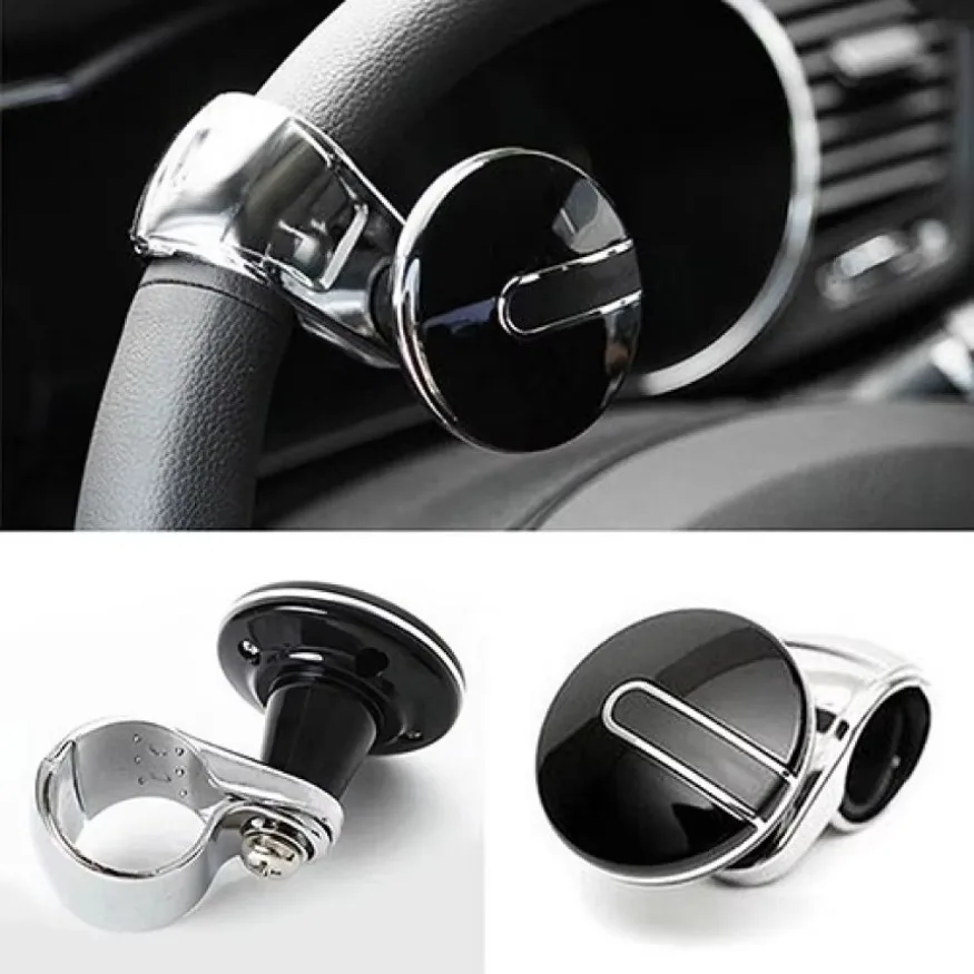 Knob Stylish Car Auto Truck Universal Metal Power Steering Wheel Spinner Booster Aid  Knob Ball  Handle Clamp For Vehicle  Truck