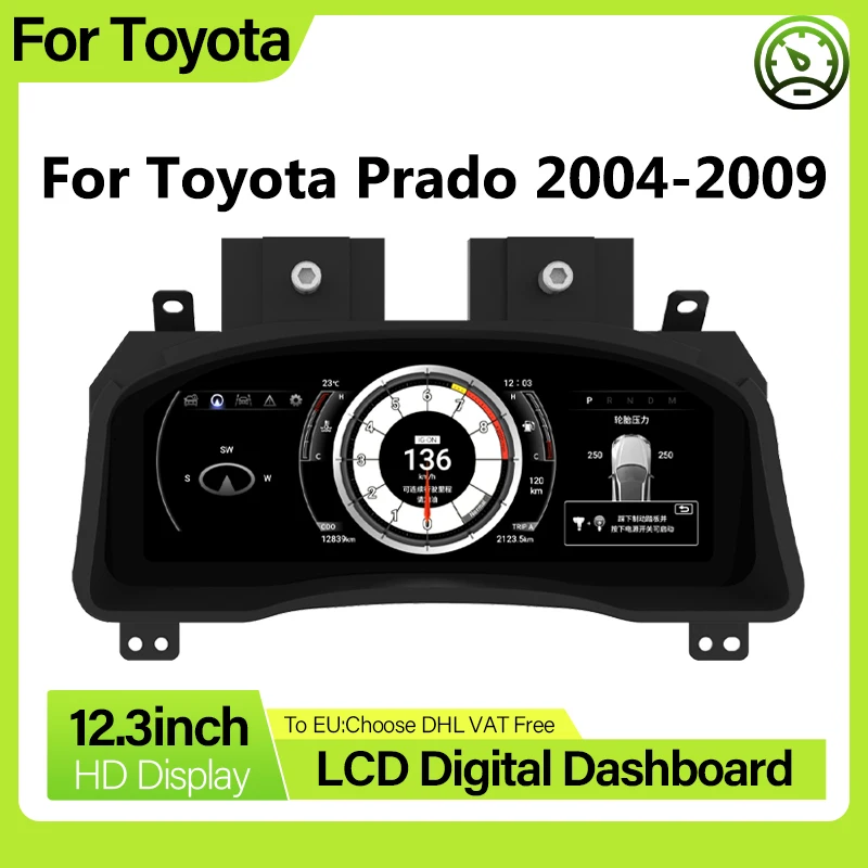 Automobile odometer LCD Speedometer For TOYOTA Prado 2004 - 2009 Digital Dashboard Panel Virtual Instrument Cluster CockPit