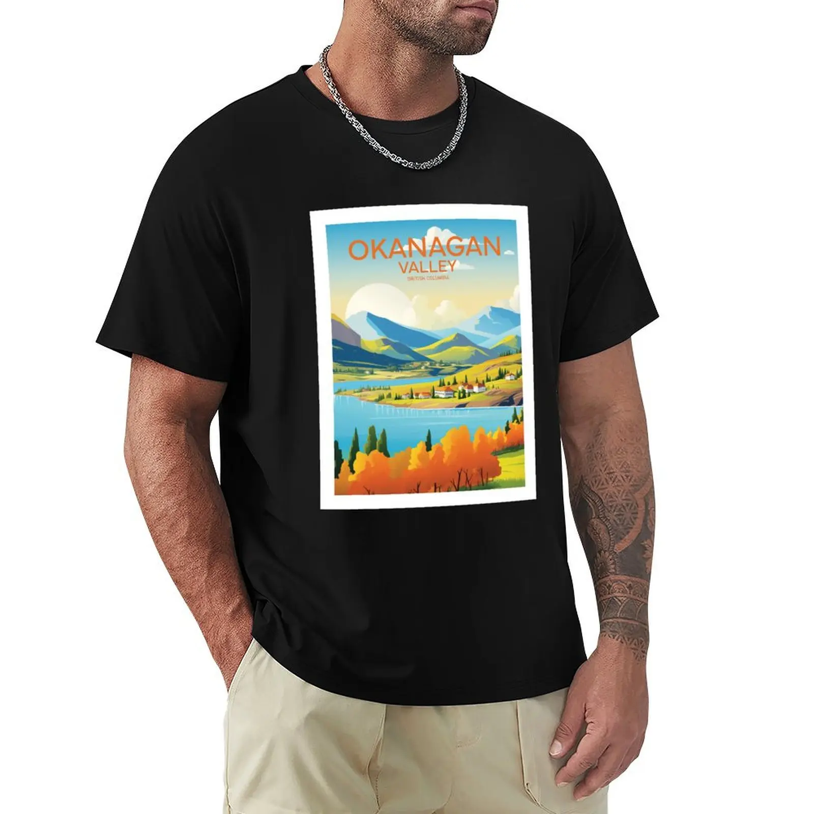 

OKANAGAN VALLEY Travel Poster T-Shirt customizeds plain mens graphic t-shirts