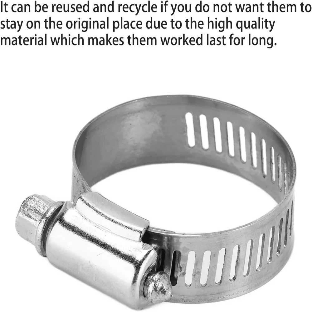 12pcs Worm Gear Drive Worm Gear Hose Clamps Heavy Duty Adjustable Stainless Steel Hose Clamps Water Pipe Clamp