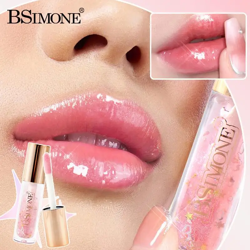 Lip Balm Glitter Liquid Lipstick Lip Oil Lip Tint 5.5ml Transparent Crystal Jelly Lipgloss Shiny Clear Mirror Moisturizing
