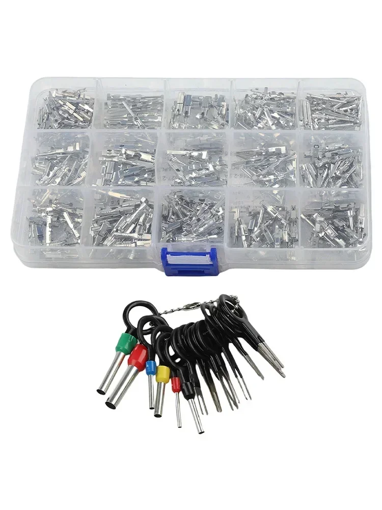 

Комплексный комплект клеммных контактов для проводов, 345 шт., с 18 инструментами для разъемов «папа» и «мама» в различных приложениях